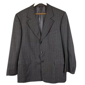 Dunhill Men's 40 R Super 100s Worsted Wool Sport Coat Blazer Jacket Gray Striped